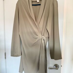H&M Light Sage Green Wrap Dress